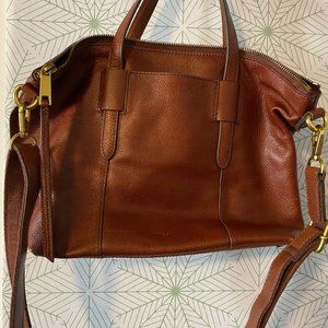 Fossil Skylar Satchel: brown
